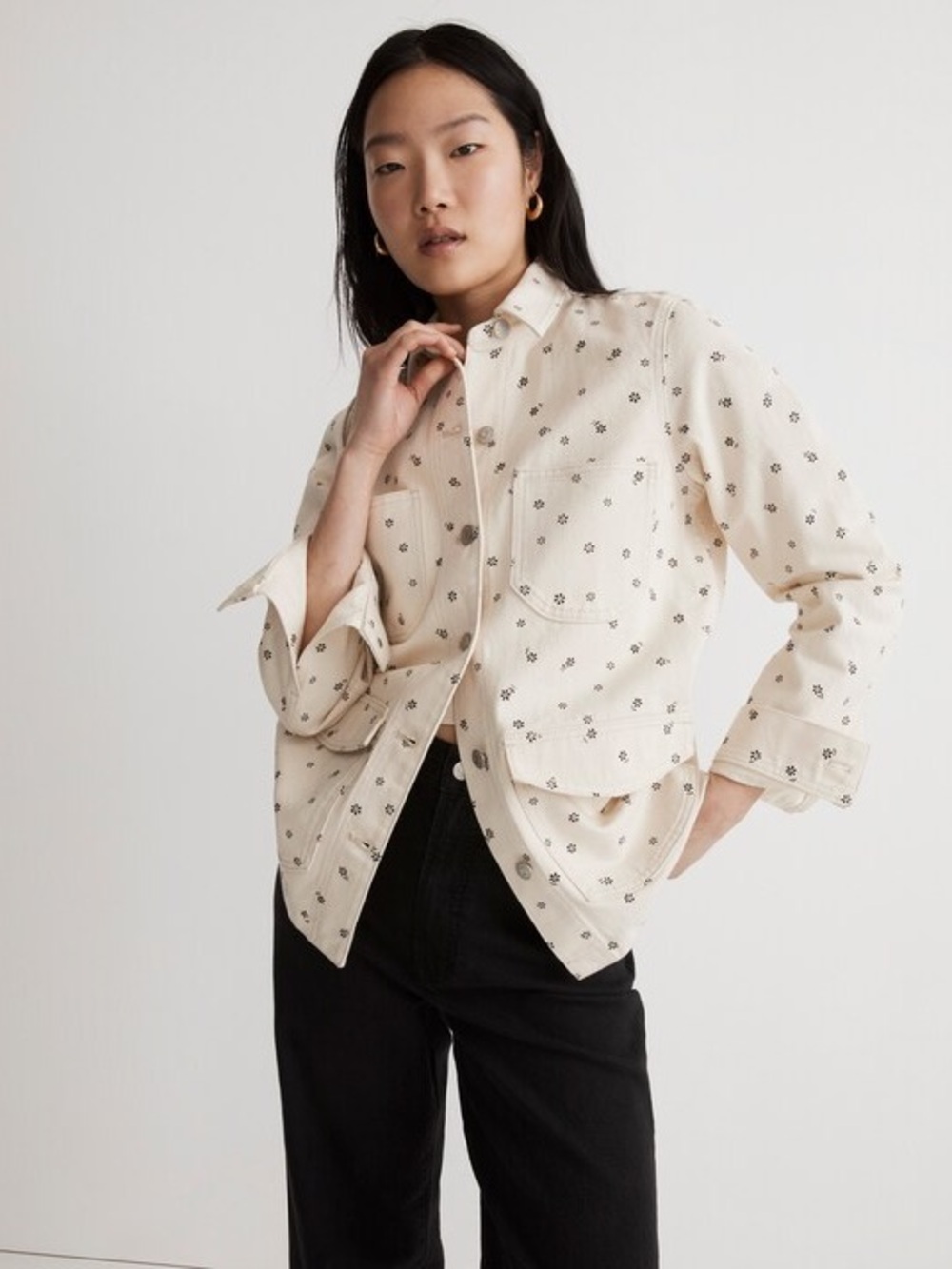 Madewell Denim Chore Coat in Daisy Drizzle XS